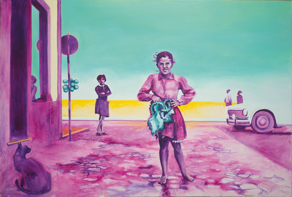 Mädchen an der Straße. 2013. Öl auf Leinwand. 200x135cm