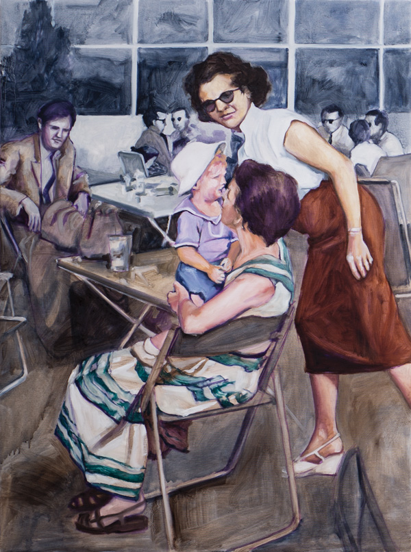 Nachmittag in Gesellschaft 1. 2013. Öl auf Leinwand. 80x110cm